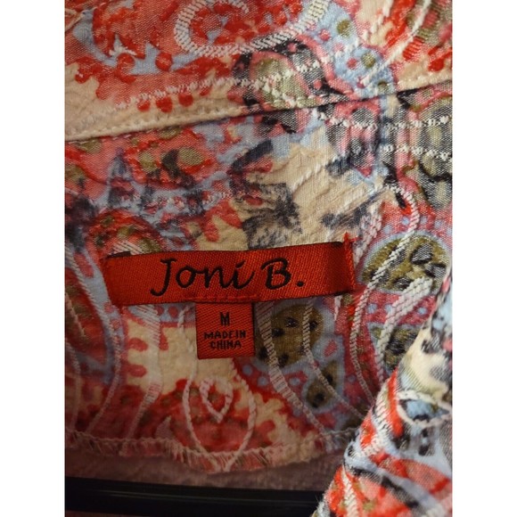 Joni B Top Size M Multicolor Thick Long Sleeve Button - Picture 3 of 9